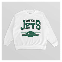 New York Jets Gameday Couture Women's Swift Strike Premium Oversized Fleece Pullover Sweatshirt White - NFL