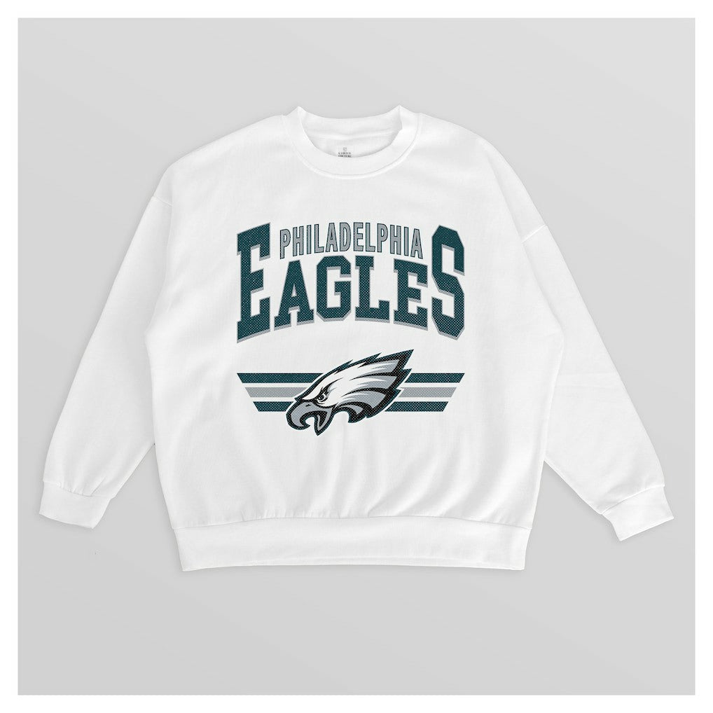 Philadelphia Eagles Gameday Couture Women's Swift Strike Premium Oversized Fleece Pullover Sweatshirt White - NFL