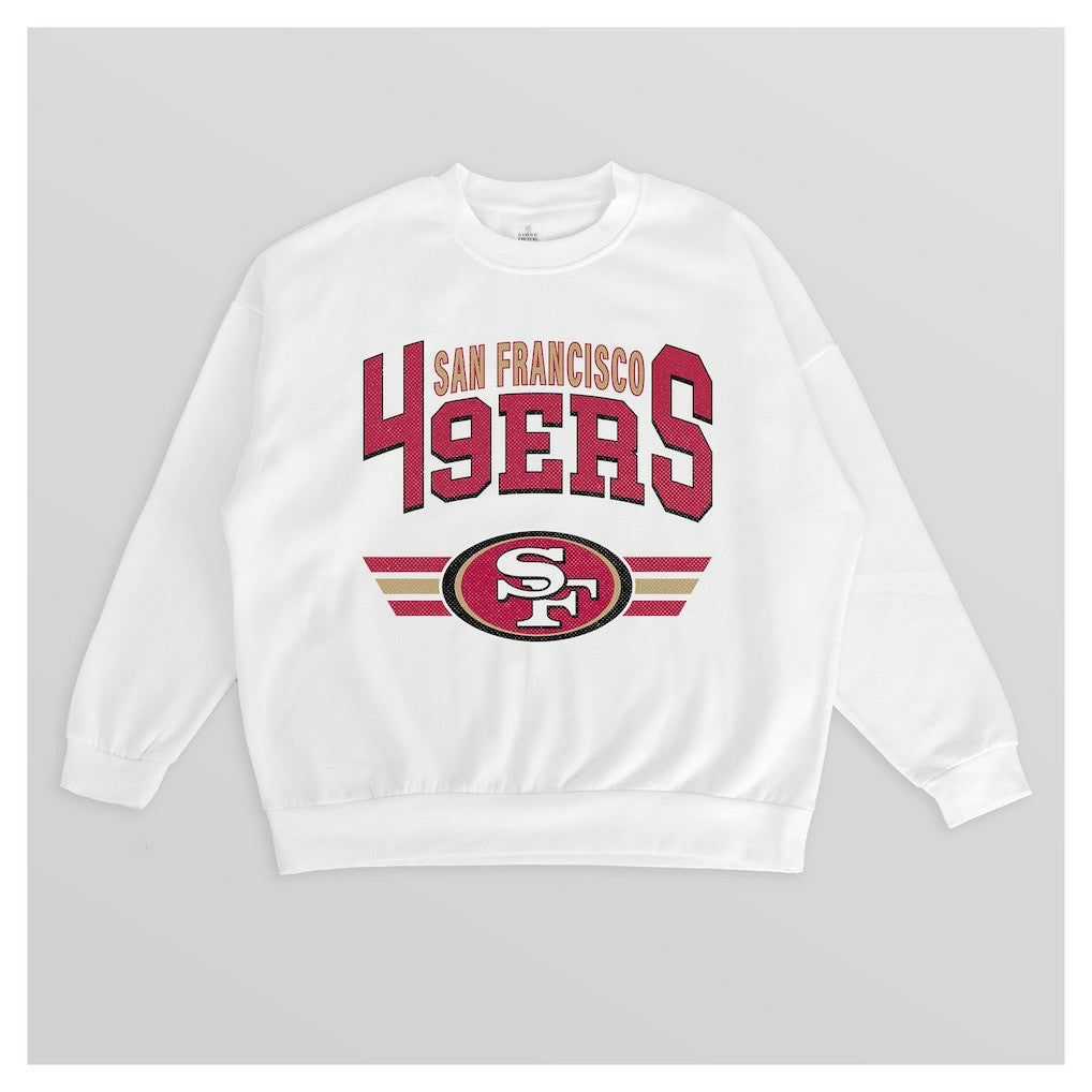 San Francisco 49ers Gameday Couture Women's Swift Strike Premium Oversized Fleece Pullover Sweatshirt White - NFL