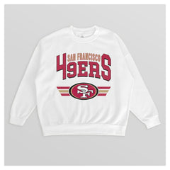 San Francisco 49ers Gameday Couture Women's Swift Strike Premium Oversized Fleece Pullover Sweatshirt White - NFL