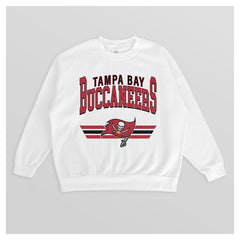 Tampa Bay Buccaneers Gameday Couture Women's Swift Strike Premium Oversized Fleece Pullover Sweatshirt White - NFL