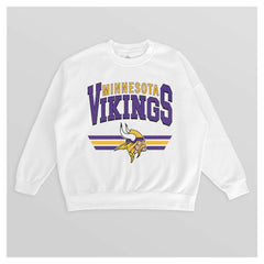Minnesota Vikings Gameday Couture Women's Swift Strike Premium Oversized Fleece Pullover Sweatshirt White - NFL