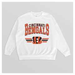 Cincinnati Bengals Gameday Couture Women's Swift Strike Premium Oversized Fleece Pullover Sweatshirt White - NFL