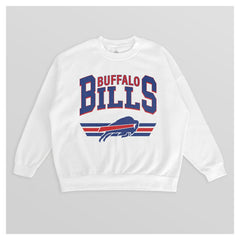 Buffalo Bills Gameday Couture Women's Swift Strike Premium Oversized Fleece Pullover Sweatshirt White - NFL