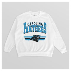 Carolina Panthers Gameday Couture Women's Swift Strike Premium Oversized Fleece Pullover Sweatshirt White - NFL