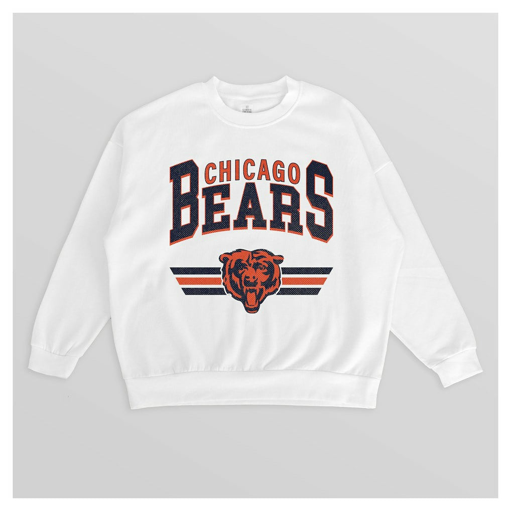 Chicago Bears Gameday Couture Women's Swift Strike Premium Oversized Fleece Pullover Sweatshirt White - NFL