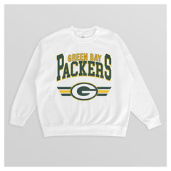 Green Bay Packers Gameday Couture Women's Swift Strike Premium Oversized Fleece Pullover Sweatshirt White - NFL