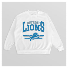 Detroit Lions Gameday Couture Women's Swift Strike Premium Oversized Fleece Pullover Sweatshirt White - NFL