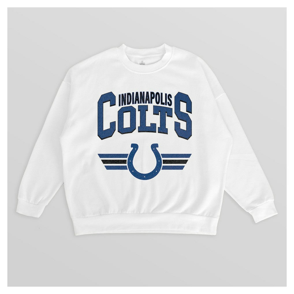 Indianapolis Colts Gameday Couture Women's Swift Strike Premium Oversized Fleece Pullover Sweatshirt White - NFL