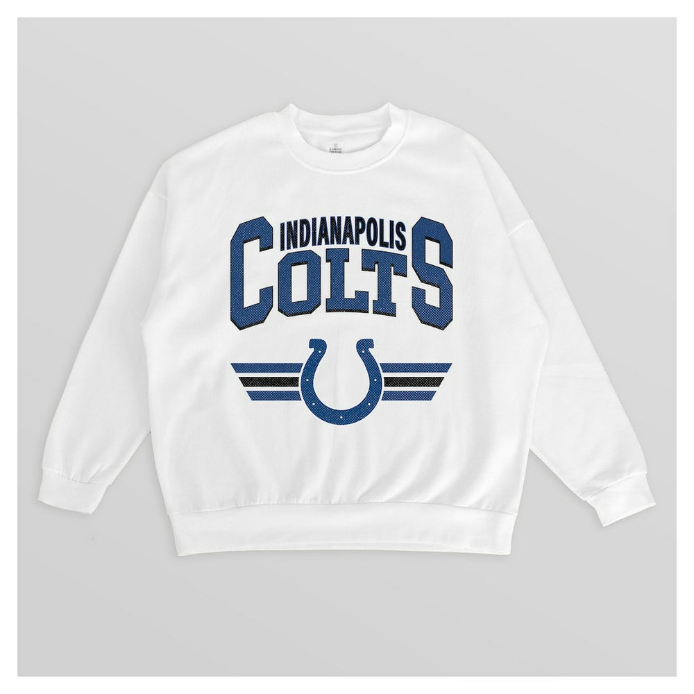 Indianapolis Colts Gameday Couture Women's Swift Strike Premium Oversized Fleece Pullover Sweatshirt White - NFL