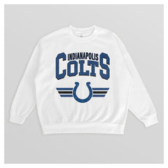 Indianapolis Colts Gameday Couture Women's Swift Strike Premium Oversized Fleece Pullover Sweatshirt White - NFL