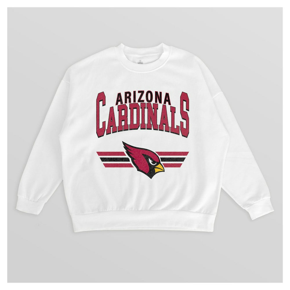 Arizona Cardinals Gameday Couture Women's Swift Strike Premium Oversized Fleece Pullover Sweatshirt White - NFL
