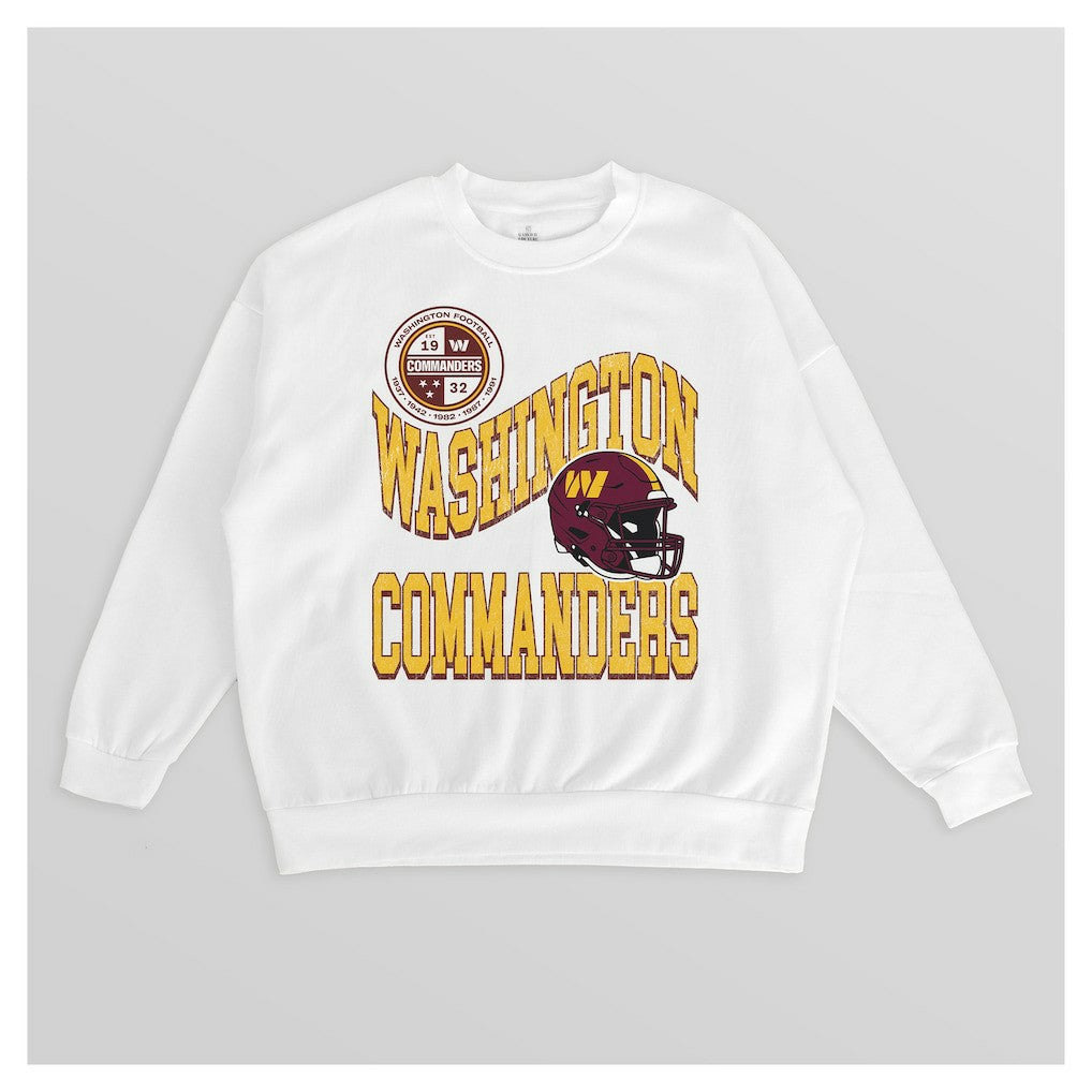 Washington Commanders Gameday Couture Women's Oversized Hard Earned Premium Fleece Pullover Sweatshirt White - NFL