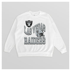 Las Vegas Raiders Gameday Couture Women's Oversized Hard Earned Premium Fleece Pullover Sweatshirt White - NFL