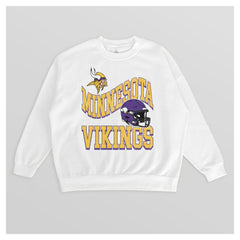 Minnesota Vikings Gameday Couture Women's Oversized Hard Earned Premium Fleece Pullover Sweatshirt White - NFL