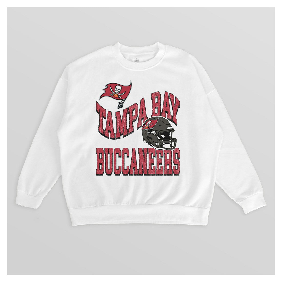 Tampa Bay Buccaneers Gameday Couture Women's Oversized Hard Earned Premium Fleece Pullover Sweatshirt White - NFL