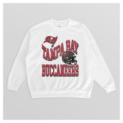 Tampa Bay Buccaneers Gameday Couture Women's Oversized Hard Earned Premium Fleece Pullover Sweatshirt White - NFL