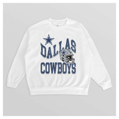 Dallas Cowboys Gameday Couture Women's Oversized Hard Earned Premium Fleece Pullover Sweatshirt White - NFL