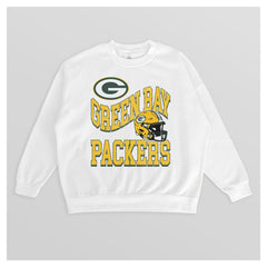 Green Bay Packers Gameday Couture Women's Oversized Hard Earned Premium Fleece Pullover Sweatshirt White - NFL