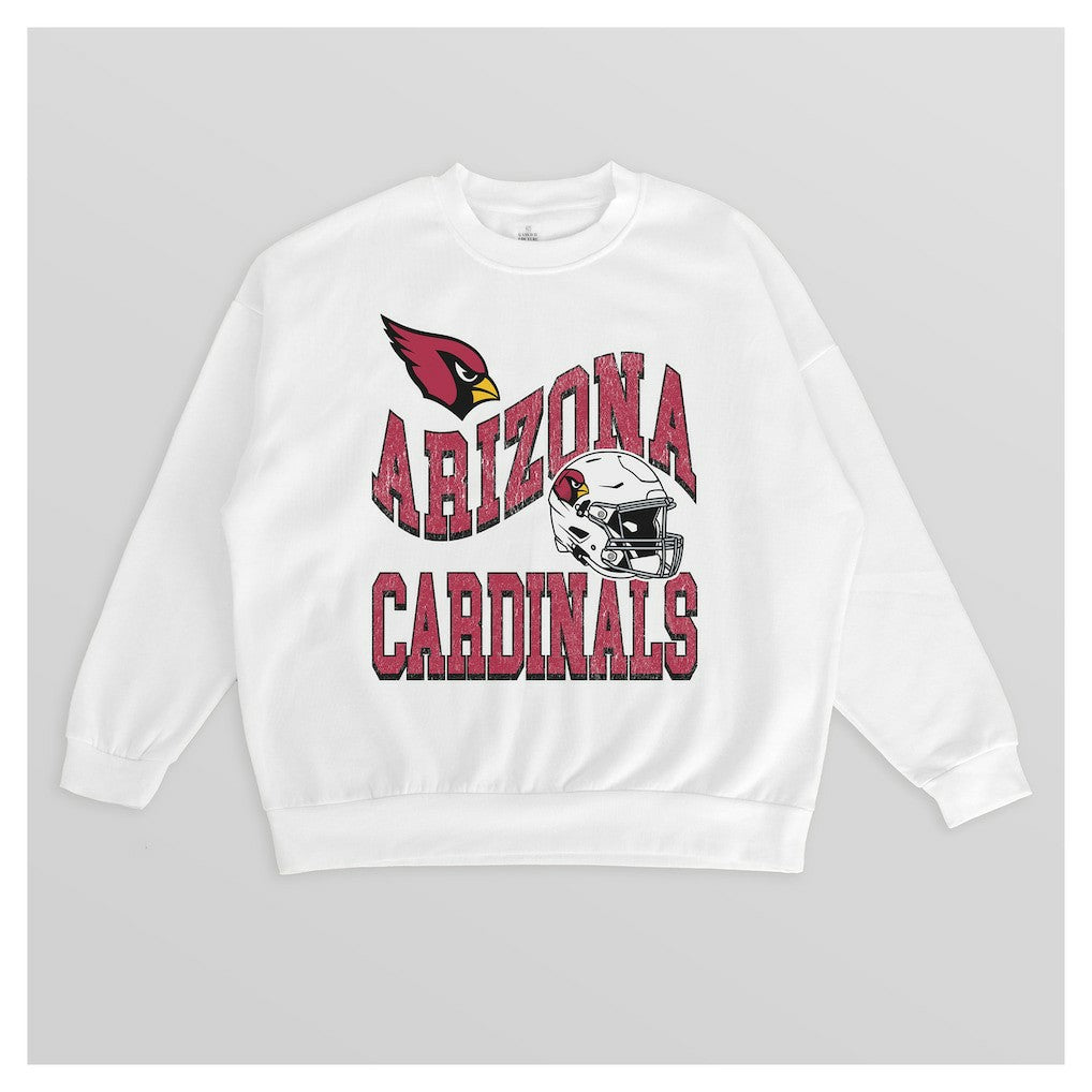 Arizona Cardinals Gameday Couture Women's Oversized Hard Earned Premium Fleece Pullover Sweatshirt White - NFL