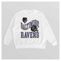 Baltimore Ravens Gameday Couture Women's Oversized Hard Earned Premium Fleece Pullover Sweatshirt White - NFL