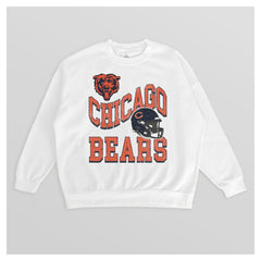 Chicago Bears Gameday Couture Women's Oversized Hard Earned Premium Fleece Pullover Sweatshirt White - NFL