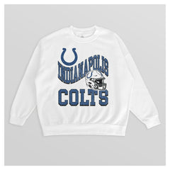 Indianapolis Colts Gameday Couture Women's Oversized Hard Earned Premium Fleece Pullover Sweatshirt White - NFL
