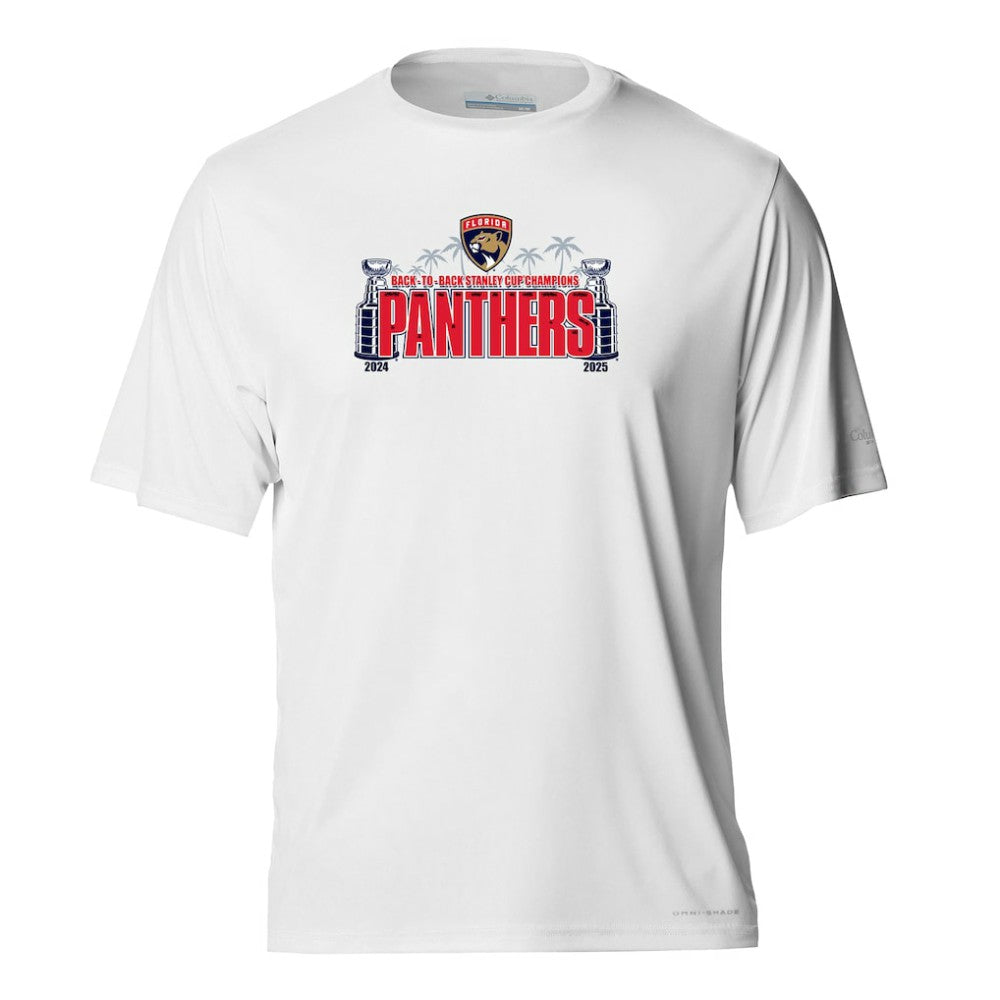 Florida Panthers - Columbia Terminal Tackle Back-To-Back Stanley Cup Champions Omni-Shade T-Shirt White