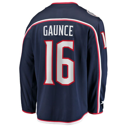 Brendan Gaunce Columbus Blue Jackets Fanatics Home Breakaway Jersey - Navy | NHL Jerseys