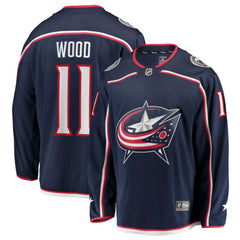 Miles Wood Columbus Blue Jackets - Fanatics Home Breakaway Jersey Navy