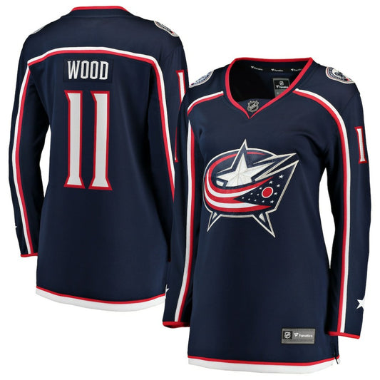 Miles Wood Columbus Blue Jackets Fanatics Women's Home Breakaway Jersey - Navy | NHL Jerseys