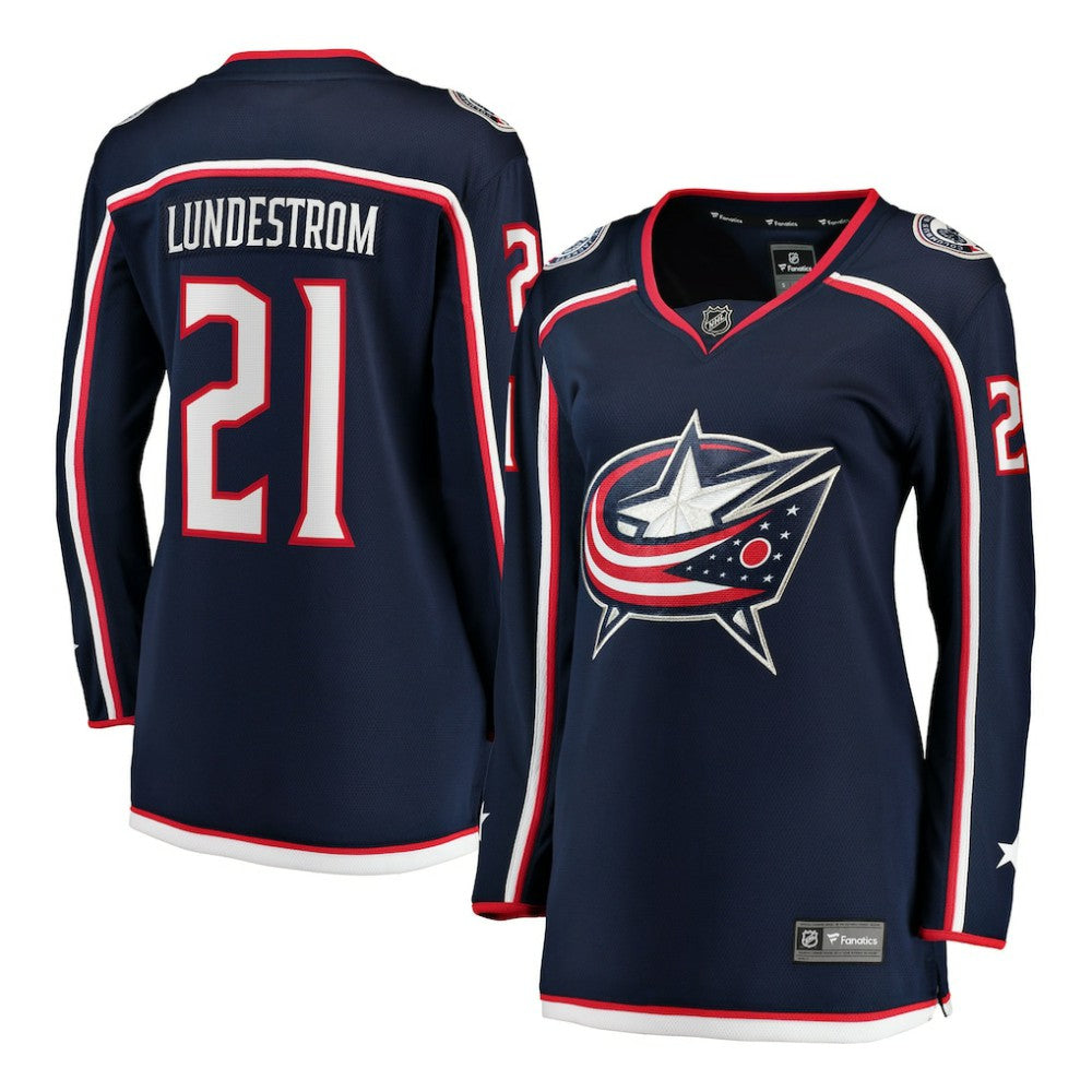Isac Lundestrom Columbus Blue Jackets Fanatics Women's Home Breakaway Jersey - Navy | NHL Jerseys