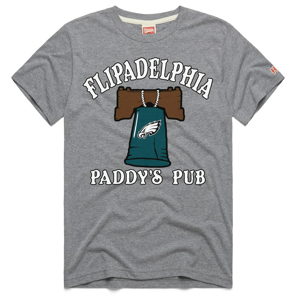 Philadelphia Eagles x It's Always Sunny in Philadelphia Homage Unisex Flipadelphia Paddy's Pub Tri-Blend T-Shirt Gray - NFL