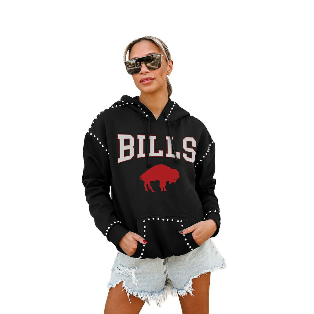 Buffalo Bills Gameday Couture Women's Studded Pullover Hoodie Black - NFL