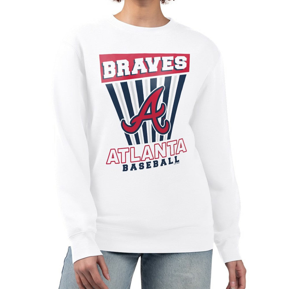Atlanta Braves Starter Women's Poster Print Team Fleece Pullover Sweatshirt Clearance