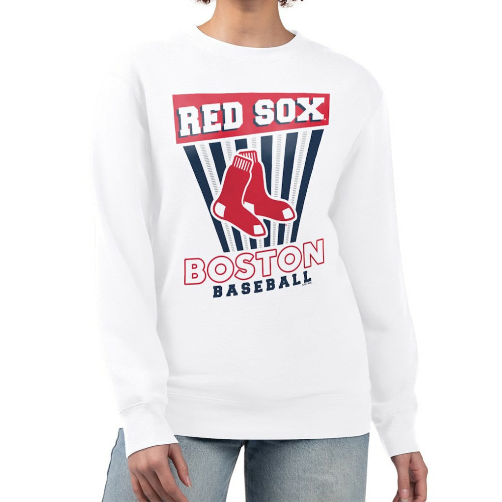 Boston Red Sox Starter Women's Poster Print Team Fleece Pullover Sweatshirt discount