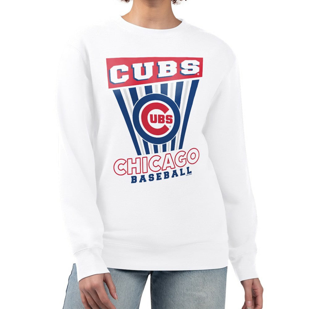 Chicago Cubs Starter Women's Poster Print Team Fleece Pullover Sweatshirt Online