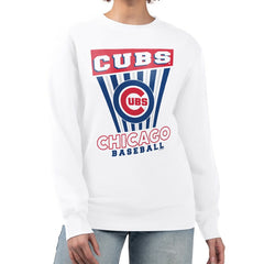 Chicago Cubs Starter Women's Poster Print Team Fleece Pullover Sweatshirt Online