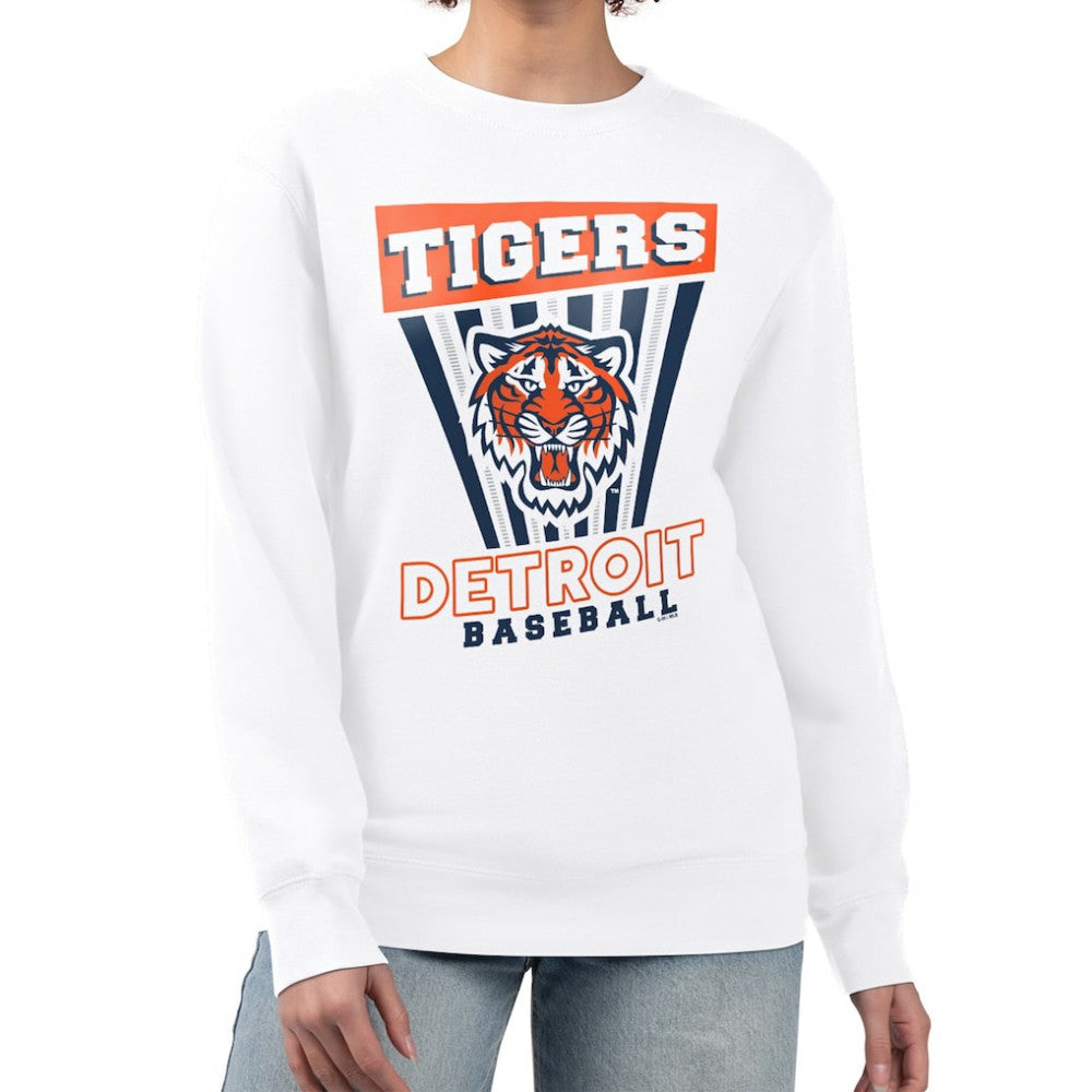 Detroit Tigers Starter Women's Poster Print Team Fleece Pullover Sweatshirt Online