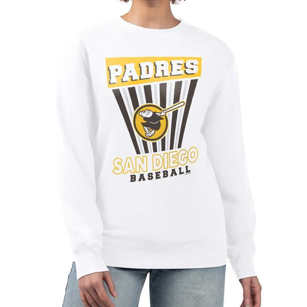 San Diego Padres Starter Women's Poster Print Team Fleece Pullover Sweatshirt Clearance