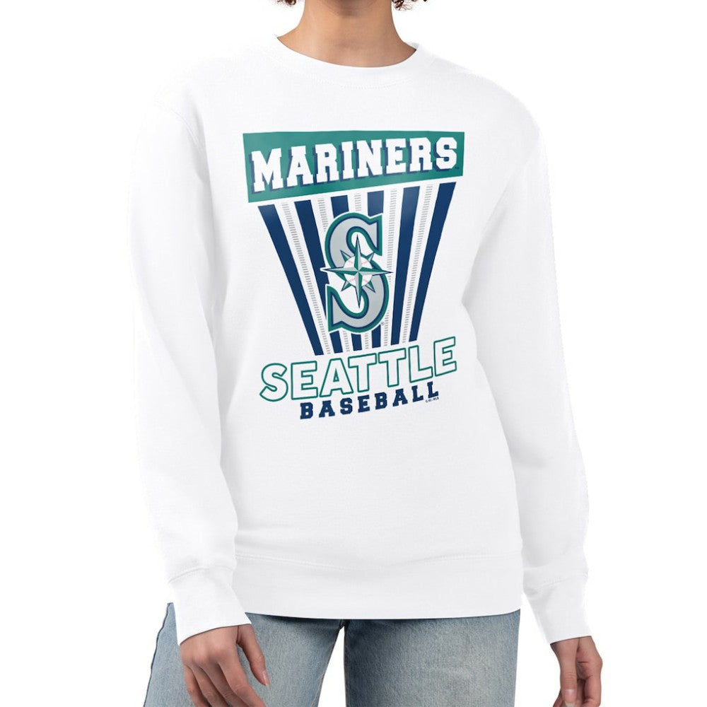 Seattle Mariners Starter Women's Poster Print Team Fleece Pullover Sweatshirt Online