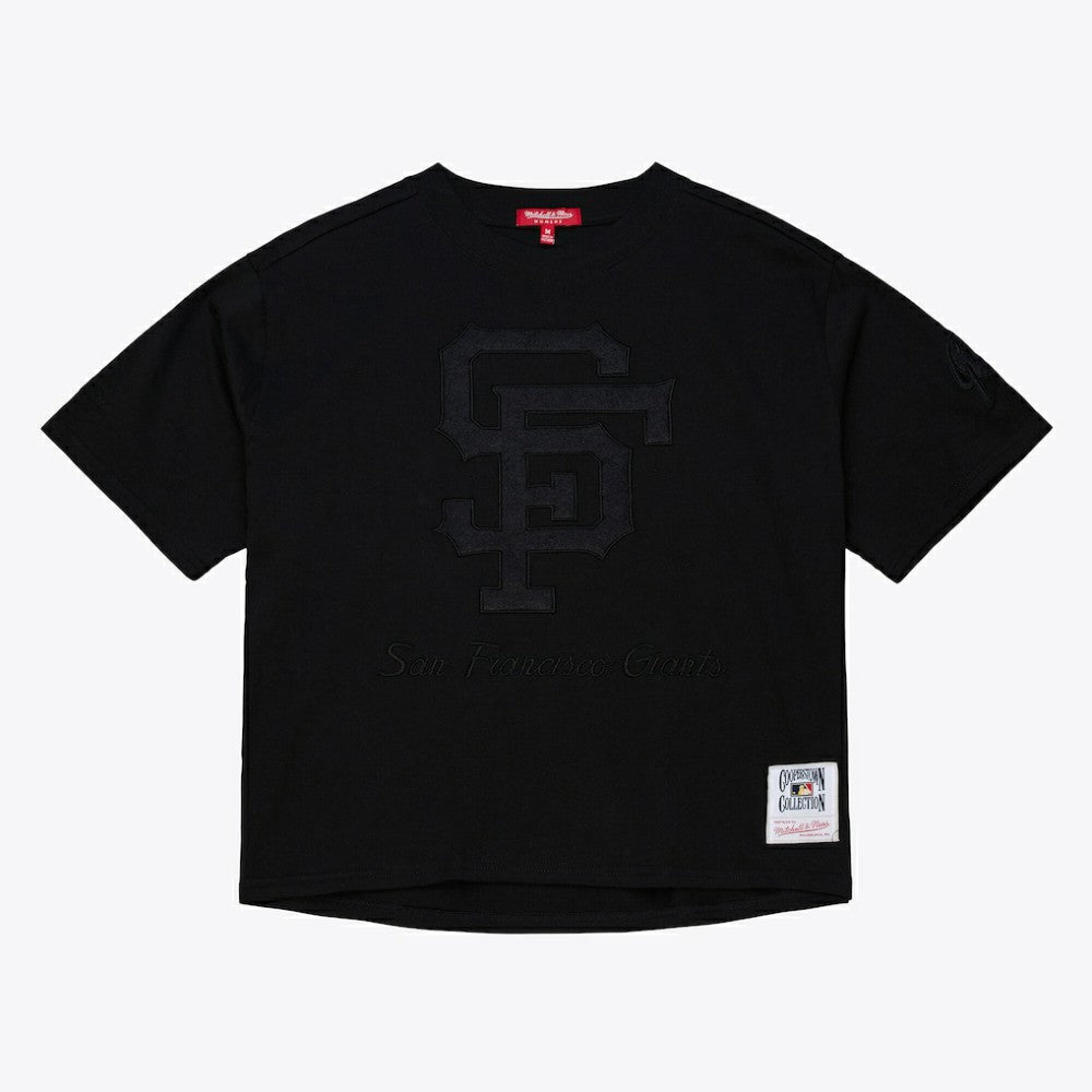 San Francisco Giants Mitchell & Ness Women's Cooperstown Collection Phantom Cropped T-Shirt Clearance