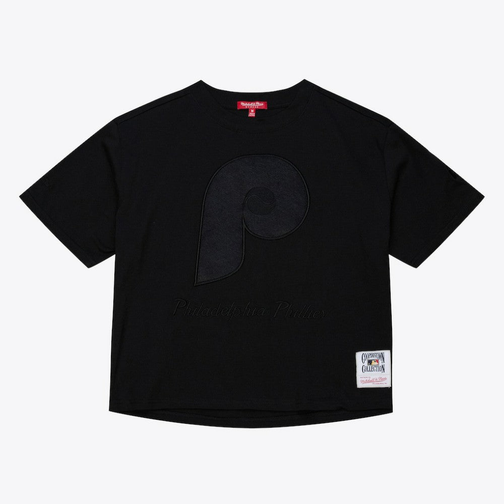 Philadelphia Phillies Mitchell & Ness Women's Cooperstown Collection Phantom Cropped T-Shirt Clearance