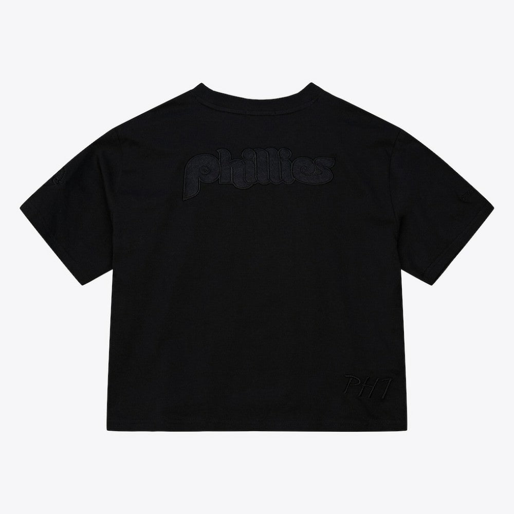 Philadelphia Phillies Mitchell & Ness Women's Cooperstown Collection Phantom Cropped T-Shirt Clearance