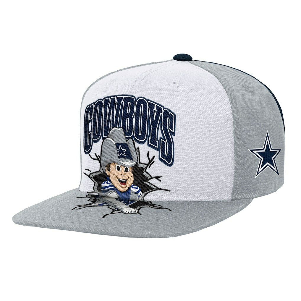 Dallas Cowboys Youth Team Mascot Snapback Hat Gray - Mitchell & Ness