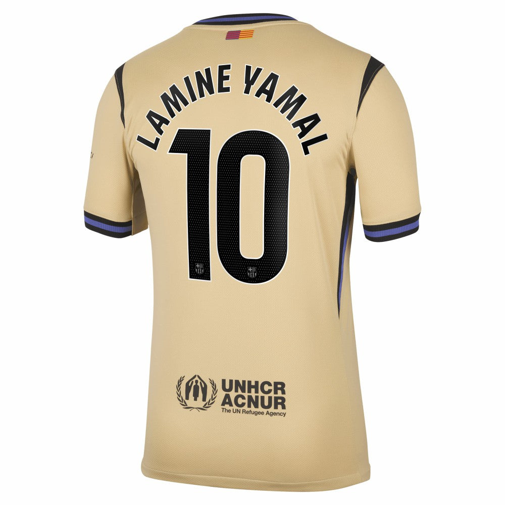 Nike Lamine Yamal Barcelona 2025/26 Away Stadium Replica Jerseys - Gold