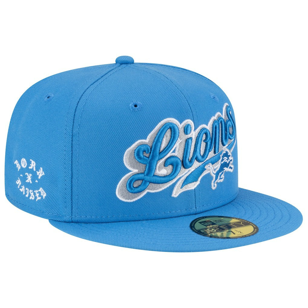Detroit Lions New Era Born x Raised 59FIFTY Fitted Hat Blue - NFL