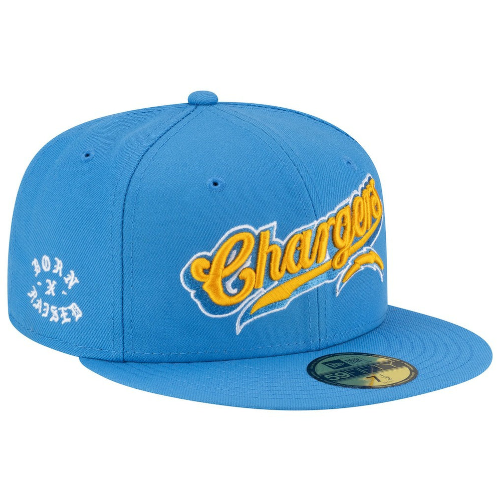 Los Angeles Chargers New Era Born x Raised 59FIFTY Fitted Hat Powder Blue - NFL