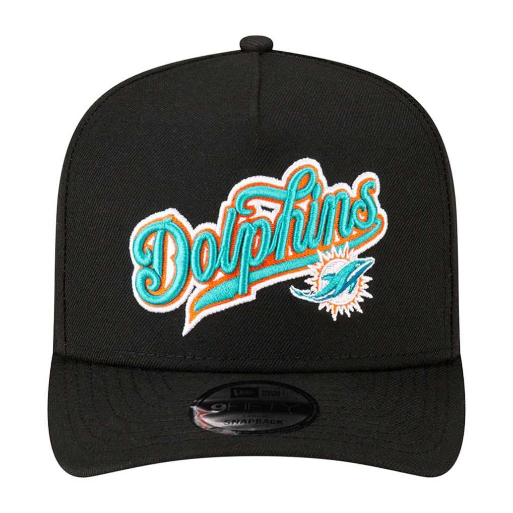Miami Dolphins New Era Born x Raised A-Frame 9FIFTY Snapback Hat Black - NFL