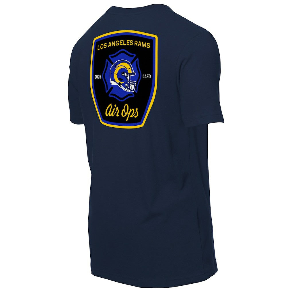 Los Angeles Rams x LAFD New Era Air Ops T-Shirt Navy - NFL